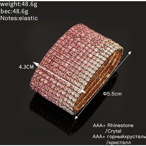 New Fashion Rhinestone Elasticity Bracelets & Bangles pulseras mujer YFJEWE Big Bracelets for Women Party Accessories Gift B162