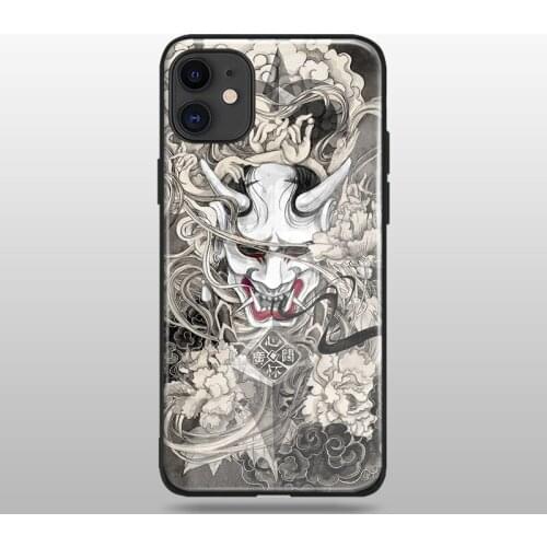 Hannya japanese art soft silicone tempered glass For iPhone SE 6 6s 7 8 Plus X XR XS 11 Pro Max phone case cover shell