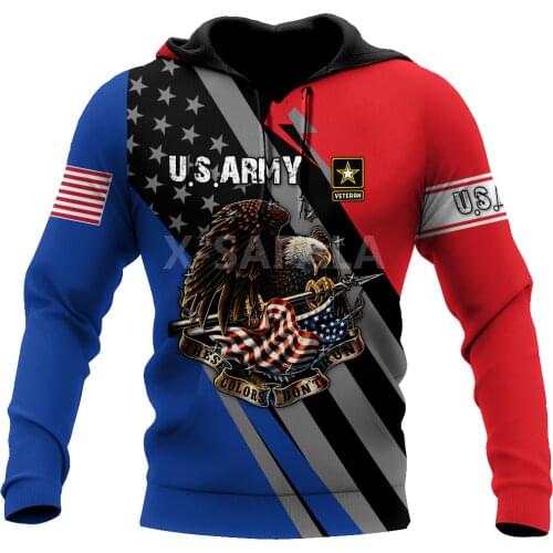 US Army Veteran Art 3D Print Spring Autumn Hoodie Man Women Harajuku Outwear Zipper Pullover Sweatshirt Casual Unisex-2