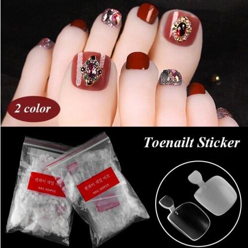 Artificial False Toe Nails Tips 500pcs Nail Art Decor Natural/clear Foot Manicure 2021 New And High Quality Nail Art Decor