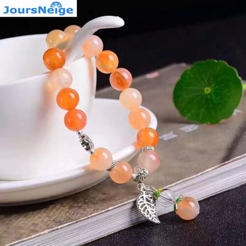 JoursNeige Natural Original Color Crystal Bracelets Tibetan Silver Bead Size 10mm Lucky for Women Fresh Crystal Bracelet Jewelry