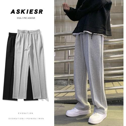Korean Fashion High Quality Autumn And Winter Plush Warm Mopping Casual Pants Joggers Trousers Men