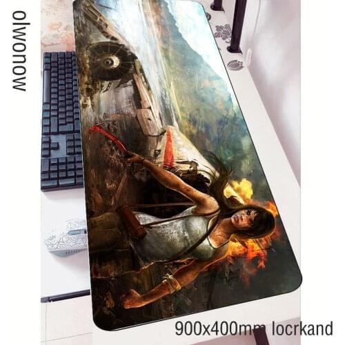 Tomb raider padmouse 900x400x3mm gaming mousepad game anime large mouse pad gamer computer desk mat notbook mousemat pc