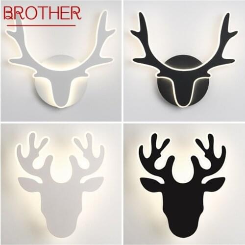 BROTHER Nordic Creative Wall Sconces Lamp Modern Deer Head Light Fixtures for Home Indoor Bed Room Decoration