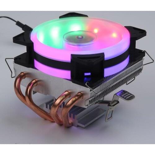 4 Copper Tubes Fans CPU Cooler LED CPU Cooling Fan PWM Silent CPU Cooler LGA/115X/775/AMD 3Pin PC CPU Cooling Radiator