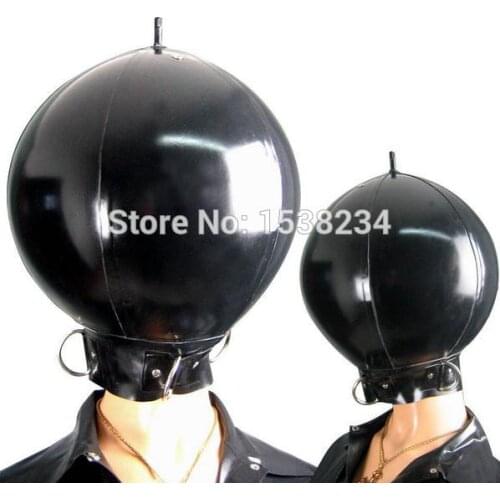 Latex Mask Inflatable Latex Ball Hood Latex Cosplay Inflatable Mask Halloween Mask with D ring