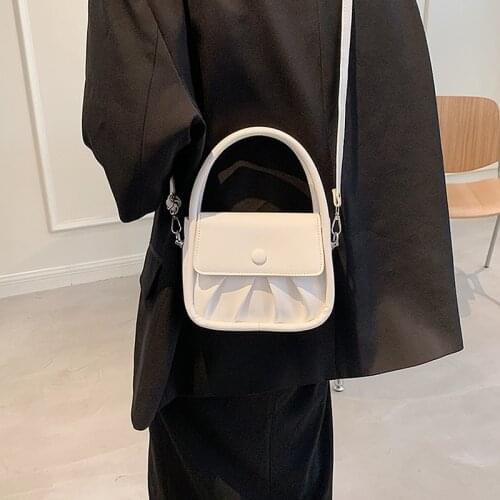 Summer Ladies Small Shoulder Messenger Bag Solid Color Ladies Wallet Handbag Fashion Design Female Fold Leather Messenger Bag