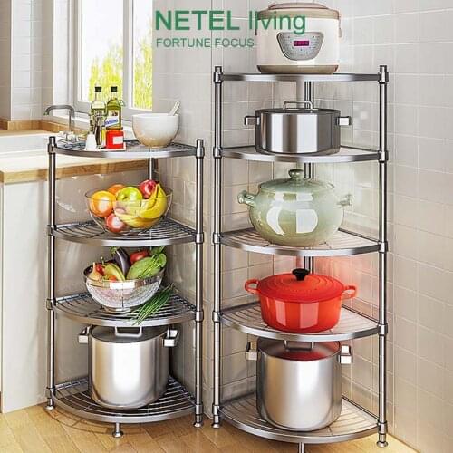 304 Stainless Steel Kitchen Multifunctional Pot Storage Rack Saves Space 2/3/4/5/6 Layers Pot Lid Organizer Holder