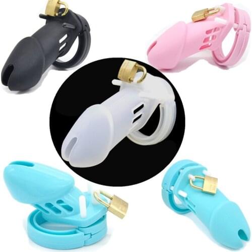 Multi Color Silicone Male Chastity Device Men Chastity Belt Cock Cage with Penis Ring Sex Toys Products for Men Cock CB6000