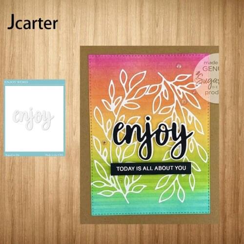 Enjoy Letters Metal Cutting Dies Craft Stencil for Scrapbooking Handmade Tools Make Album Paper Model Punch Blade Decor Template