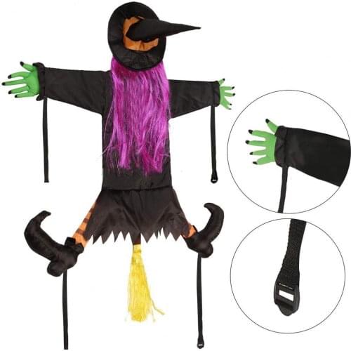 Halloween Tree Door Wall Hanging Bar Party Decoration Horror Scary Home Hanging Ghost Flying Witch Pendant Gift Props Scary Doll
