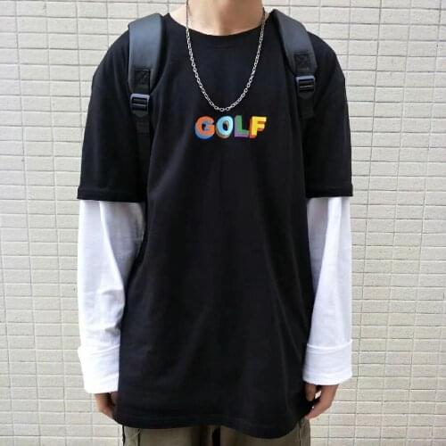 New 2019 parkour golf Le Fleur Tyler The Creator T Shirts T-Shirt Hip Hop Skateboard Street Cotton T-Shirts Tee Top Top #M1