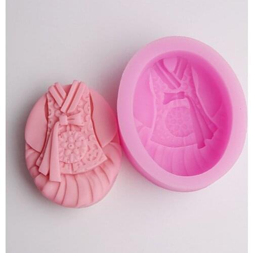 New arrival baby clothes skirt shape silicone mould fondant cake decoration mold sugar soap clay resin craft mold DIY tools