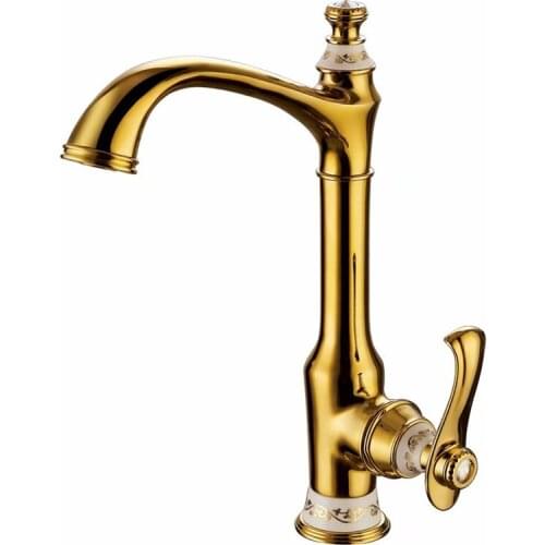 2020 Solid Brass Unique Swivel Golden Sink Mixer Tap ORB Kitchen Faucet Oil Rubbed Bronze