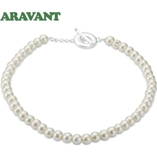 Silver 925 Jewelry Genuine Freshwater Pearl Necklaces For Women