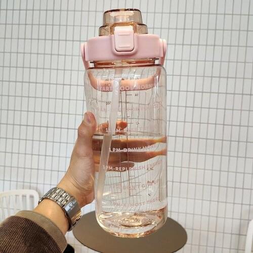 Plastic Water Cup Female Student Super Large Capacity Sports Fitness Water Bottle Portable With Straw Accompanying Cup L1