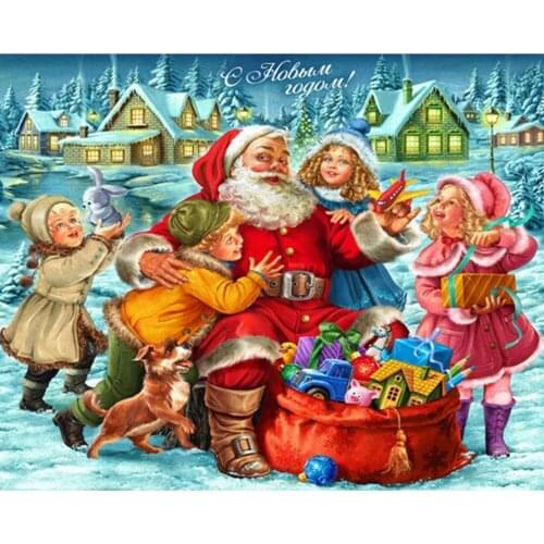 Christmas Gift 11CT Kit Craft Needlework Set Canvas Printed Cotton Thread Christmas Gift Home Decor For Living Room