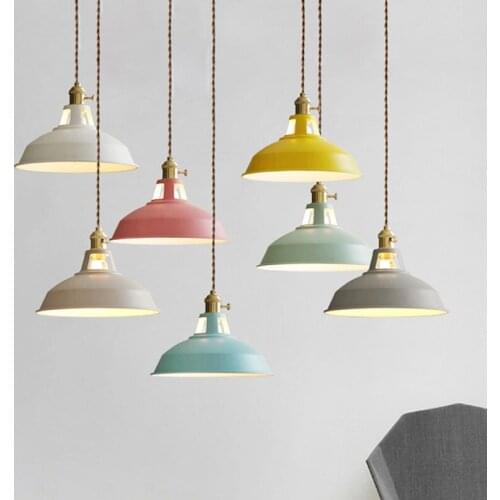 Modern LED Pendant Lights Multicolour Dining-room Restaurant Lamp Switch Pendant Lamps Twisted Wire Home Decration Lighting E27
