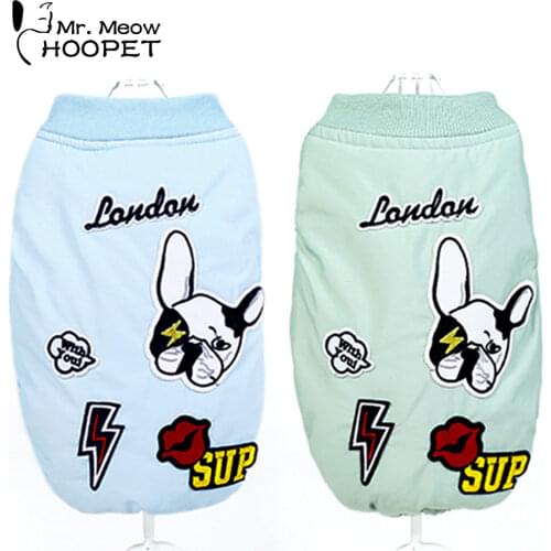 Pet Dog Jacket Coat Puppy Print Apparel Spring Autumn Warm Clothes Pet Cotton Soft Vest Coat