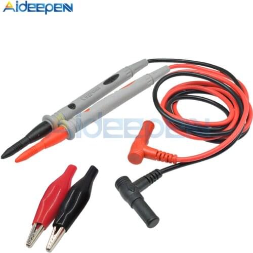 Universal Digital 1000V 10A 20A Needle Tip Multimeter Multi Meter Test Lead Probe Wire Pen Cable Tester + P2001 Crocodie Clip