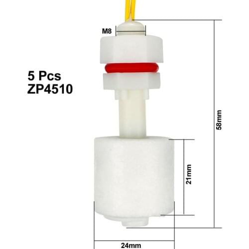 UXCELL New Arrival 5pcs ZP4510 Liquid Water Level Sensor Vertical Float Switches 58mm Line 36CM 10W Drop Shipping