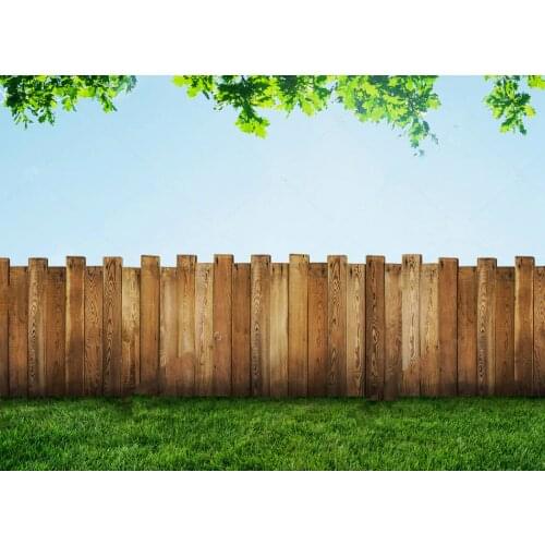 Green fence Garden wood grass photography backgrounds Vinyl cloth High quality Computer print wall backdrop