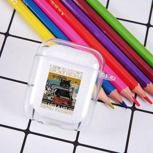 Funny Cute Cartoon Bear Cat Wireless Bluetooth Earphone Case for Airpods 1 2 Animal Sloth DRINK COFFEE Letter Soft Clear Cover