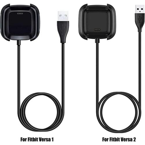 Baaletc Charger Cable For Fitbit Versa 1 2 Replacement USB Charging Cable Cord Clip Dock Accessories For Fitbit Versa/Versa Lite