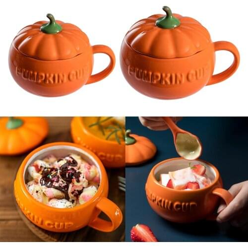 Crockery Ceramic Cup Cereal soup Bowl Tableware Serving Pumpkin Tea Cup Mug