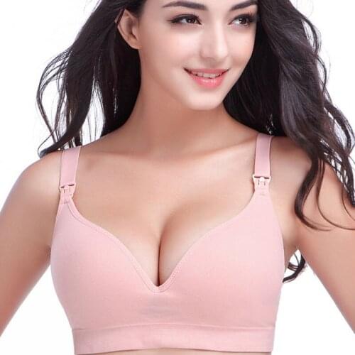 Women Nursing Bra Plus Size Underwear Seamless Wireless Push Up Bra Pink Lingerie Black Bralette Pregnant Women Feeding Bras