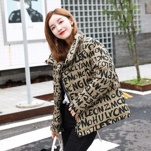 Jacket winter down jacket bread served brief paragraph female loose fashion coat collar