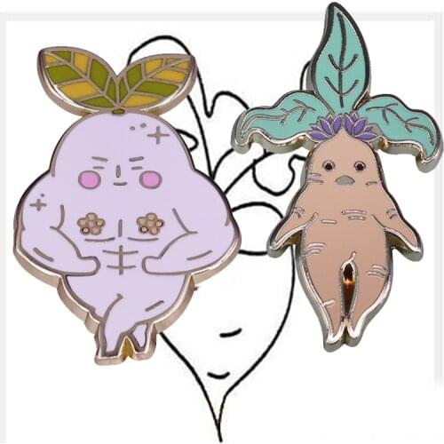 Macho Radish Badge French Breakfast Enamel Pin Cute Spirit Brooch Vegetables Jewelry