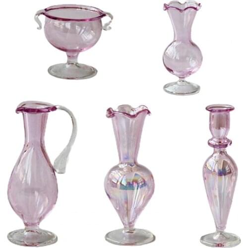 1:12 Dollhouse Miniature Glass Color Bottles Cork Bottles Tiny Jar Model For Dollhouse Decoration for Children