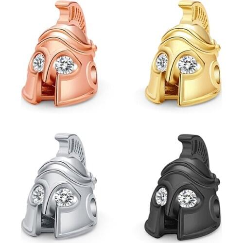 1pcs Vintage Copper Helmet Knife Beads 11*15mm Hollow Mask Knight Spacer Loose Beads for Jewelry Making Beaded DIY Accessories