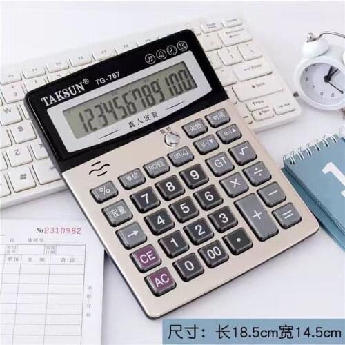 12-digit solar glass calculator tg-769, book with British Gemini solar computer plastic student calculator cute calculator