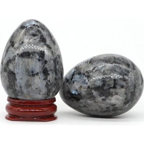 35x49MM Natural Gemstone Larvikite Labradorite Crystal Reiki Healing Egg (1pcs)