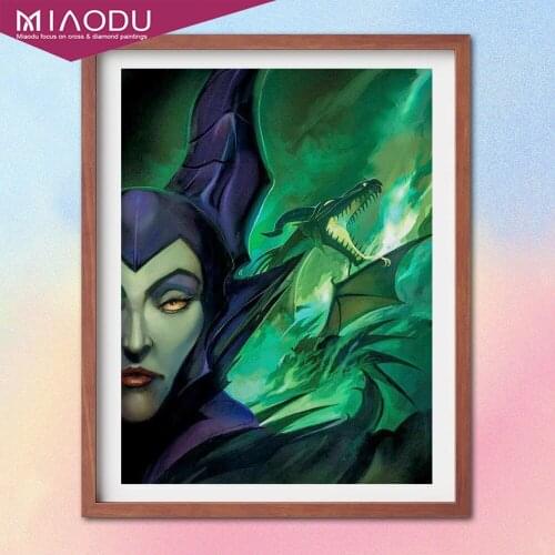 Disney Evil Wicked Witches Maleficent 5D Diamond Painting Cross Stitch Kits Embroidery Handicraft Mosaic Resin Home Decor Gifts