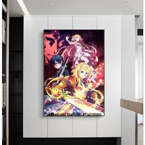 Anime Sword Art Online Art Painting Posters Prints Animation on canvas Painting Living Child Room Bedroom Decor