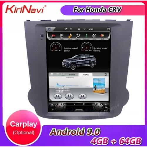 KiriNavi Vertical Screen Tesla Style 10.4'' Android 9.0 Car Radio GPS Navigation For Honda CRV DVD Car Player WIFI 4G 2006-2012