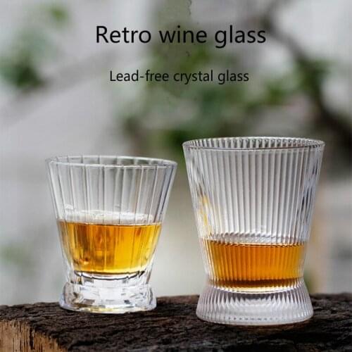 Vertical Stripes Whiskey Wine Glass 100-175ml Exclusive High-Grade Distilled Beverage Vodka Tasting Cup Special Cup