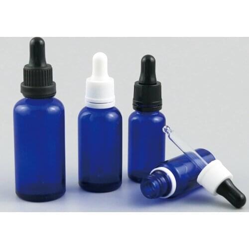 10 x 5ml 10ml 15ml 20ml 30ml 50ml 100ml Essential Oil Blue Glass Bottle With Dropper For Liquid Reagent Pipette Bottle with Lock