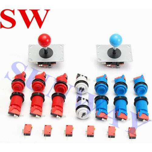 DIY Arcade Kit Games Parts with 2 x Sanwa Type Joystick + 14 x American Style Push Buttons with Microswitch on Sale