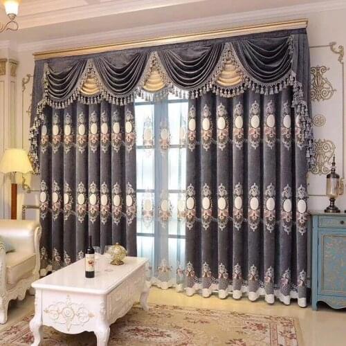 European luxury cloth embroidery curtain sitting room the bedroom curtains shading and heat insulation