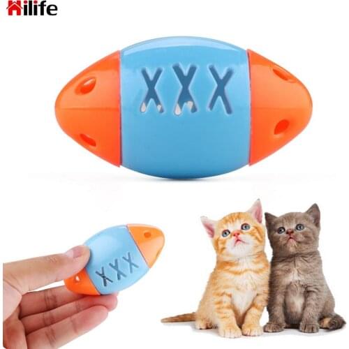 Cat Football Training Toys Plastic Rugby Sound Toys Pet Products Color Random
