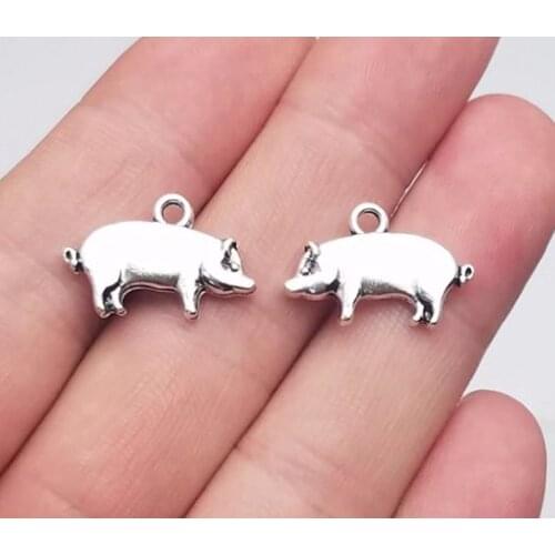 Zodiac Charms 3D Cute Pig Small Pendant Vintage Amulet Handmade DIY Jewelry Makeing Antique Aesthetics Accessories