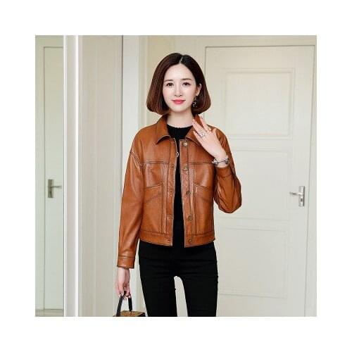 2020 Women Spring Genuine Real Sheep Leather Jacket R25