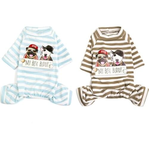 Fashion Pet Dog Jumpsuit Puppy Cat Dog Costume Cotton Dog Clothes Soft Pullover Dog Shirt Strip Hip hop Dog Clothes