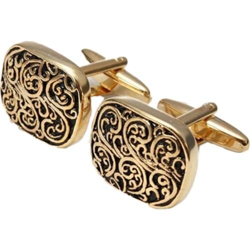 2016 New Gold Rome pattern Design Cufflinks Mens Cuff Links For Wedding Wholesale Gift