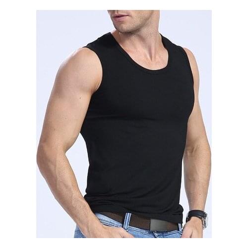 New arrival Wholesale Manufacturers Modal Men Wide Shoulder Sleeveless Undershirt Vest fashion casual plus size xl-3xl4xl5xl6xl