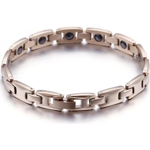 New national style titanium steel jewelry fashion titanium steel rose gold magnetite female bracelet